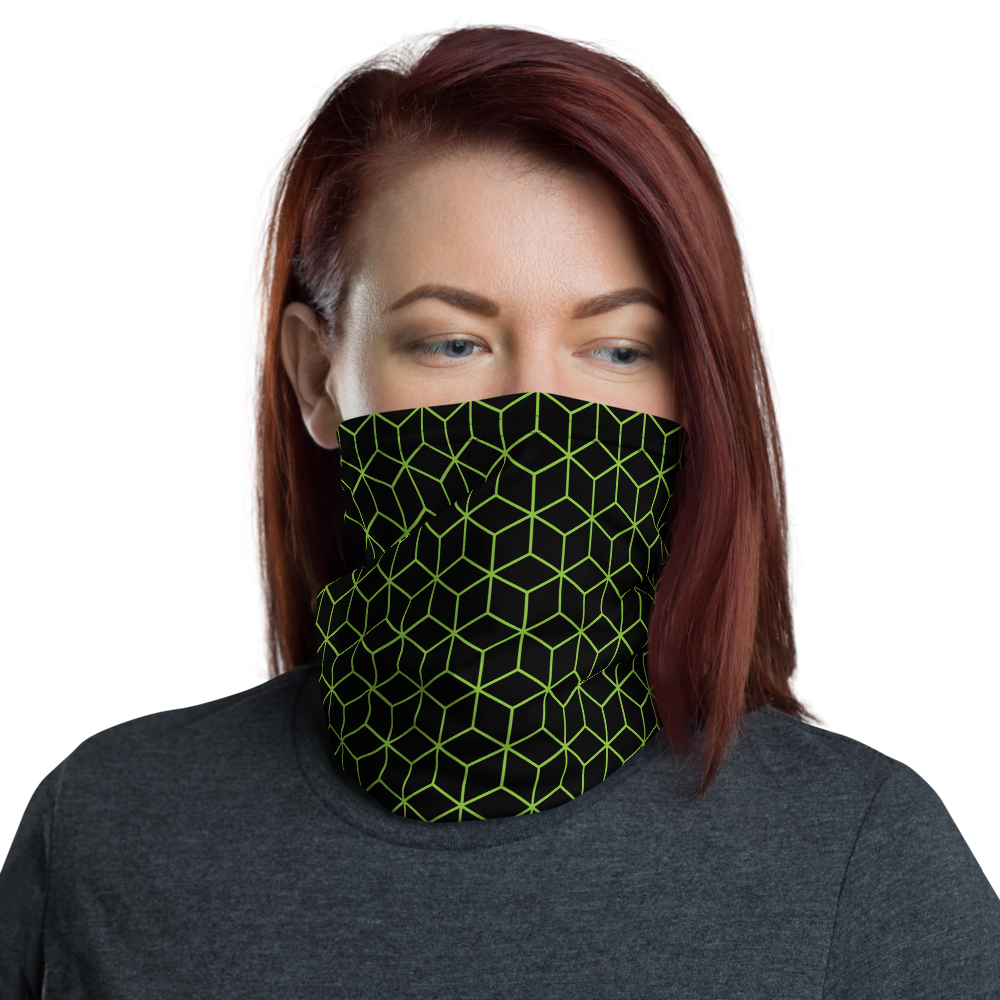 Default Title Diamond Green Black Pattern Neck Gaiter Masks by Design Express