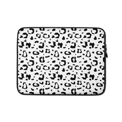 13 in Black & White Leopard Print Laptop Sleeve by Design Express