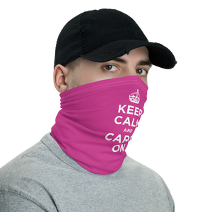 Magenta Keep Calm & Carry On Neck Gaiter Masks by Design Express