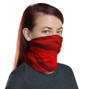 Red Feathers Texture Neck Gaiter Masks by Design Express