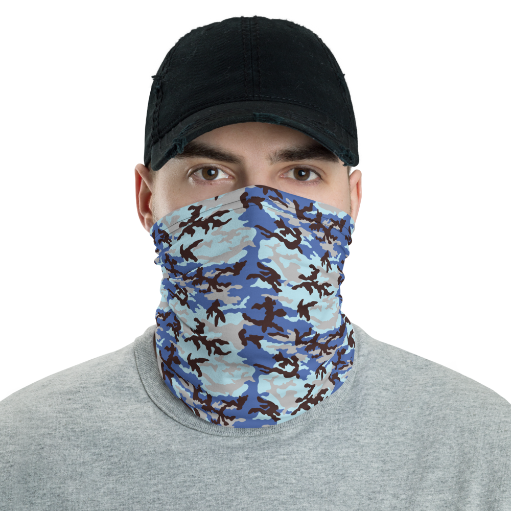 Default Title Electric Blue Camo Neck Gaiter Masks by Design Express