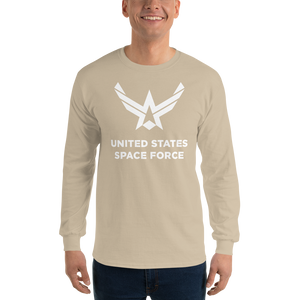 Sand / S United States Space Force "Reverse" Long Sleeve T-Shirt by Design Express