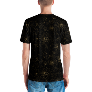 Golden Floral Men's T-shirt by Design Express