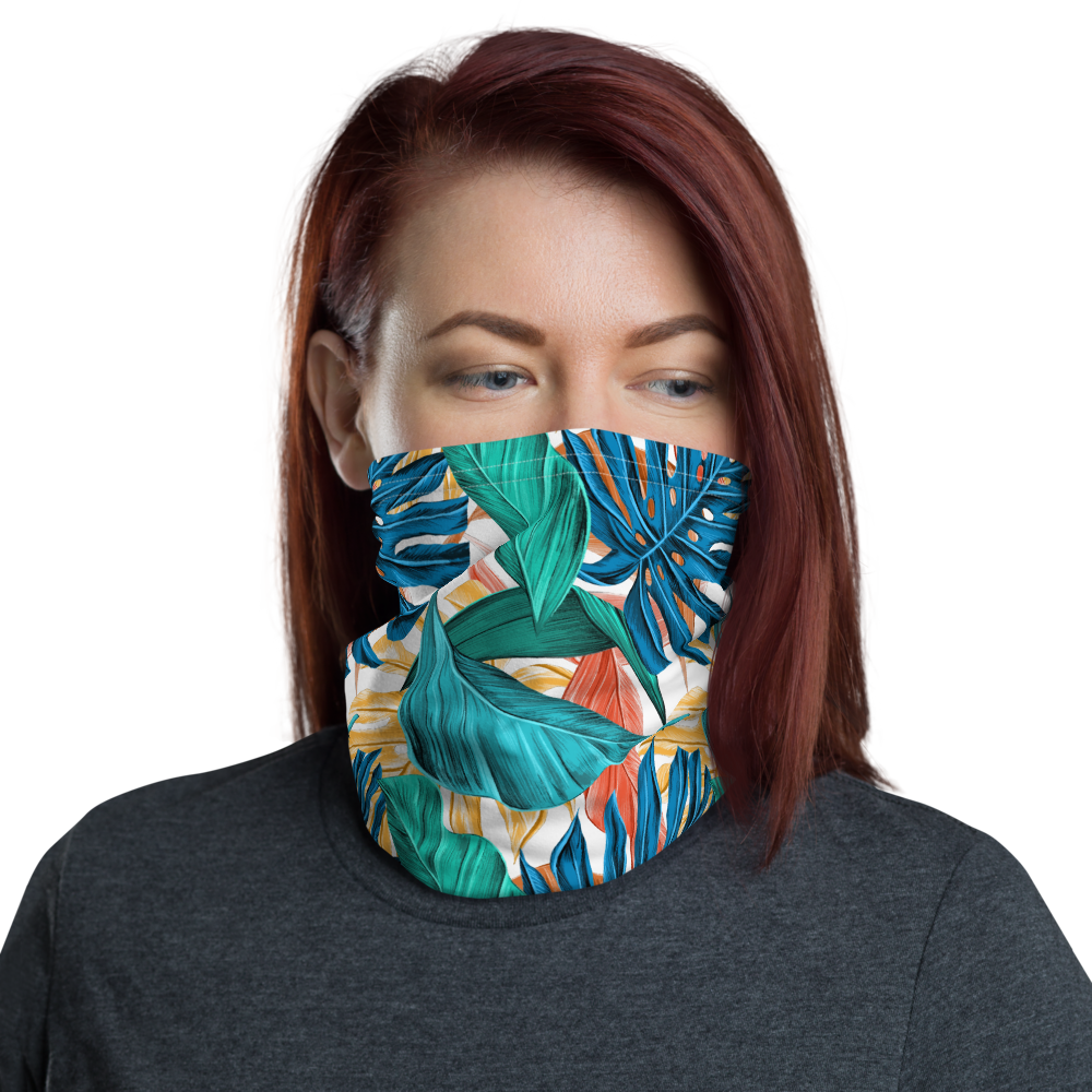 Default Title Tropical Leaf Neck Gaiter Masks by Design Express