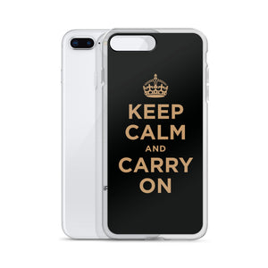 Keep Calm and Carry On (Black Gold) iPhone Case iPhone Cases by Design Express