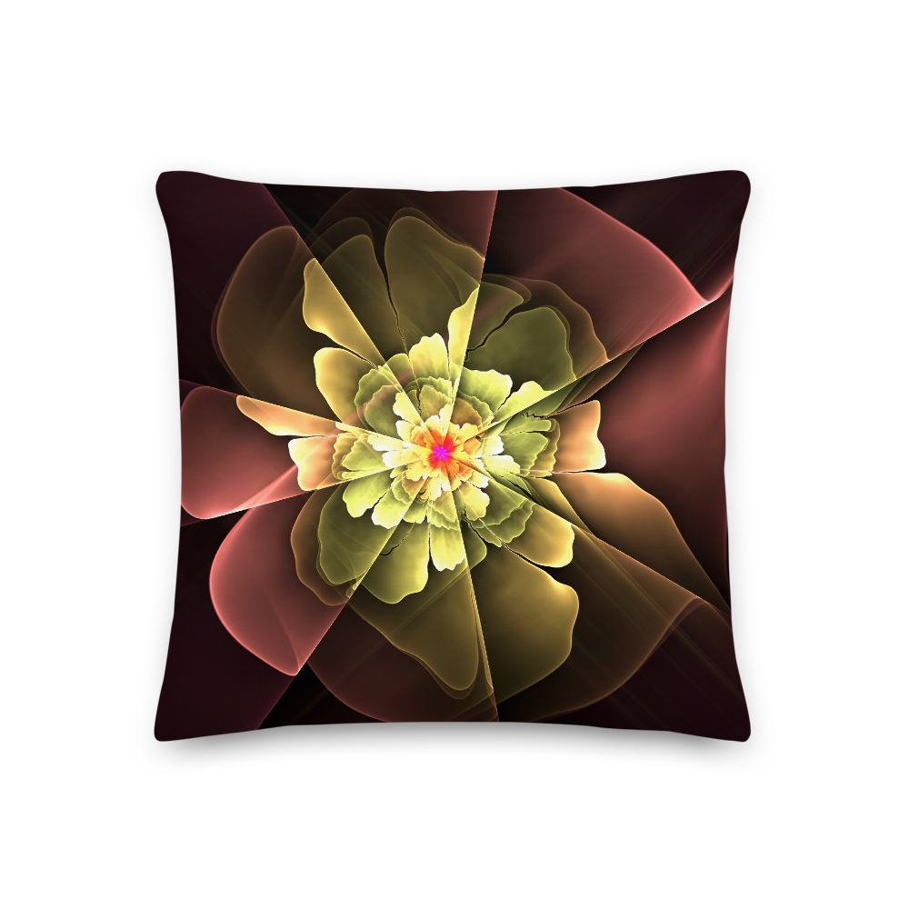 18×18 Abstract Flower 04 Square Premium Pillow by Design Express