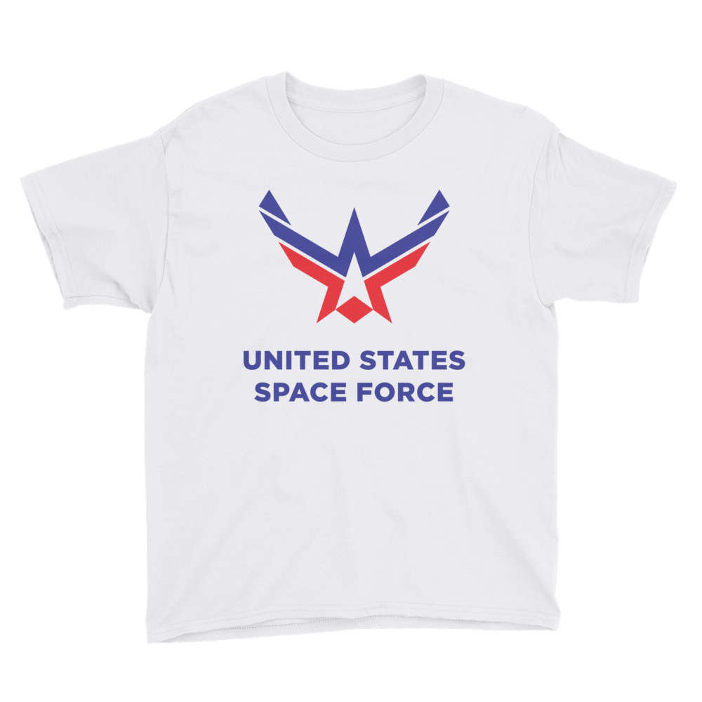 White / XS United States Space Force Youth Short Sleeve T-Shirt by Design Express