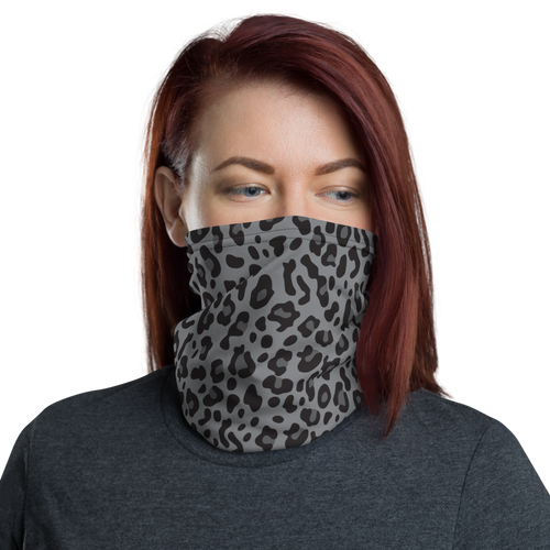 Default Title Grey Leopard Print Face Mask & Neck Gaiter by Design Express