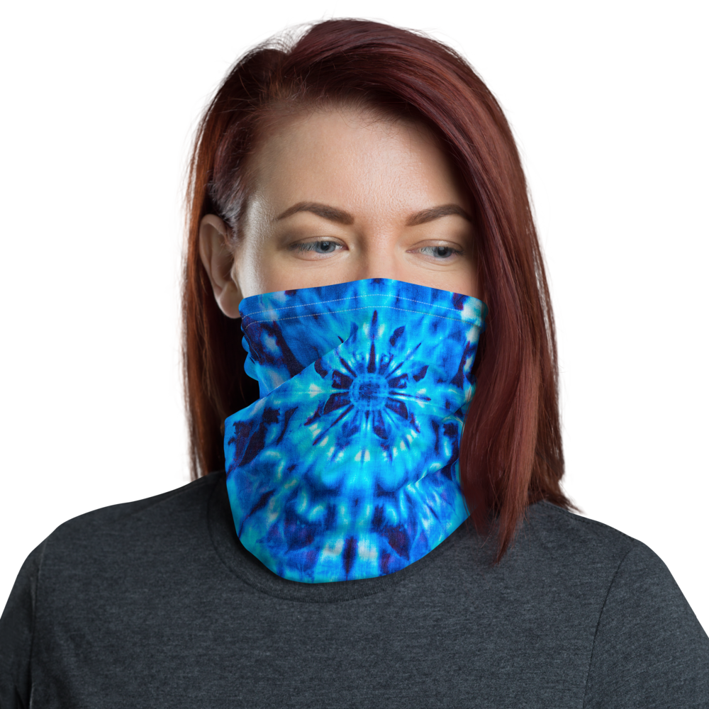 Default Title Psychedelic Blue Mandala Neck Gaiter Masks by Design Express