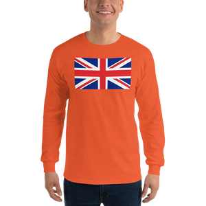 Orange / S United Kingdom Flag "Solo" Long Sleeve T-Shirt by Design Express