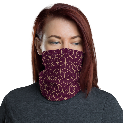 Default Title Diamond Wine Pattern Neck Gaiter Masks by Design Express