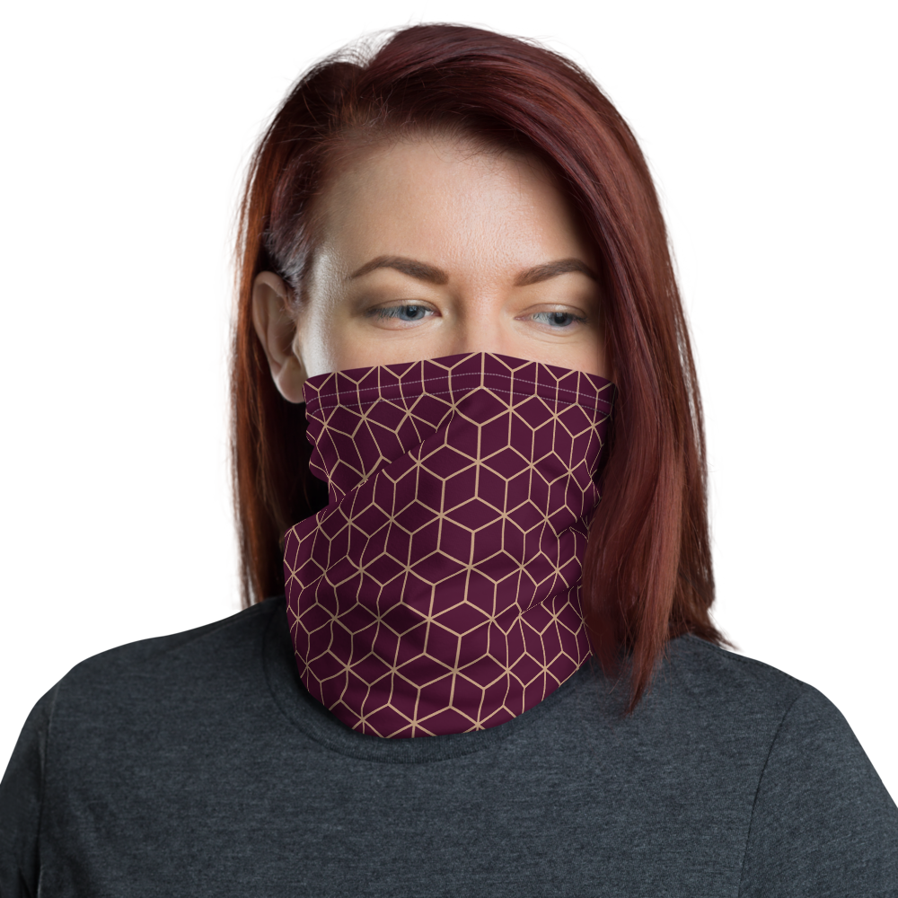 Default Title Diamond Wine Pattern Neck Gaiter Masks by Design Express