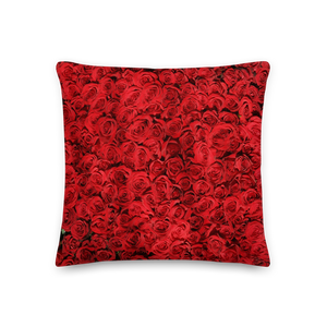 Red Rose Pattern Premium Pillow by Design Express