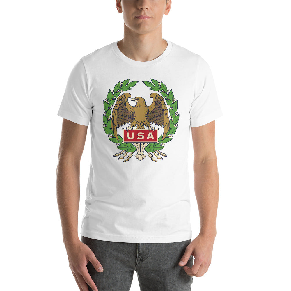 White / XS USA Eagle Illustration Short-Sleeve Unisex T-Shirt by Design Express