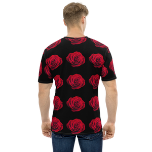 Charming Red Rose Large Pattern Men's T-shirt by Design Express