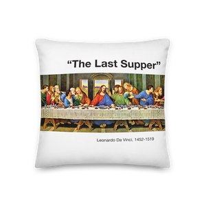 18×18 The Last Supper White Square Premium Pillow by Design Express