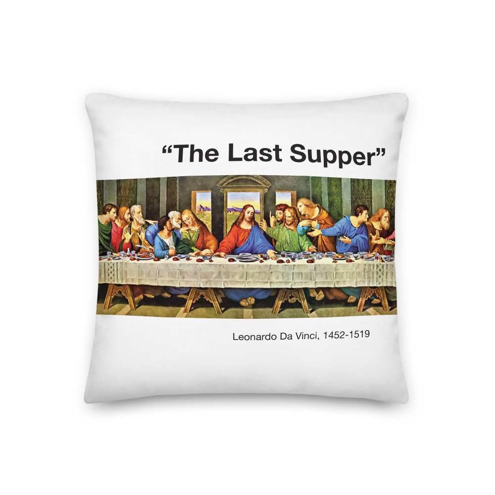 18×18 The Last Supper White Square Premium Pillow by Design Express