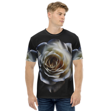 XS White Rose on Black Men's T-shirt by Design Express