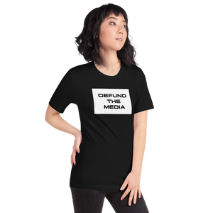 Defund The Media Rectangular Unisex Black T-Shirt by Design Express