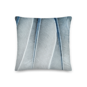 White Feathers Texture Square Premium Pillow by Design Express