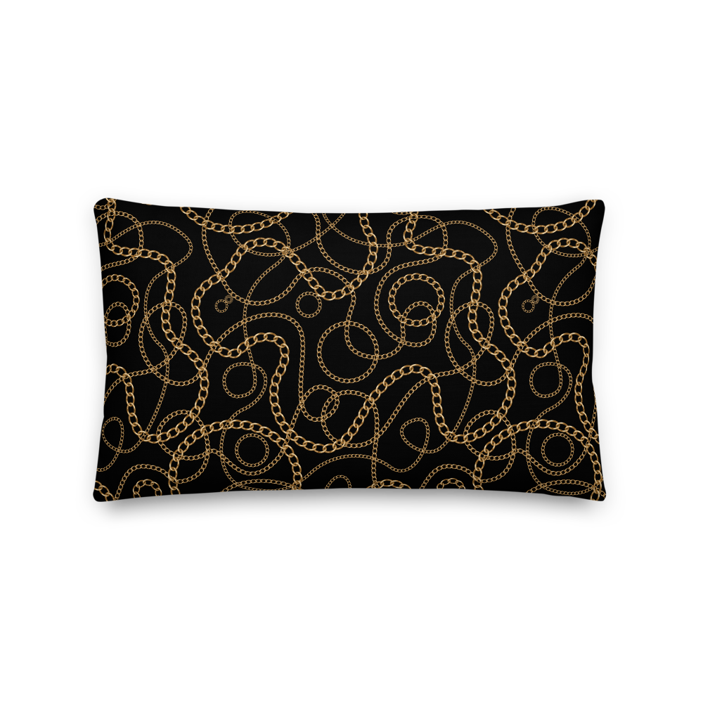 Default Title Golden Chains Rectangle Premium Pillow by Design Express