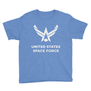 Heather Royal / XS United States Space Force "Reverse" Youth Short Sleeve T-Shirt by Design Express