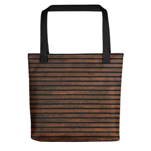 Default Title Horizontal Brown Wood Print Tote Bag by Design Express