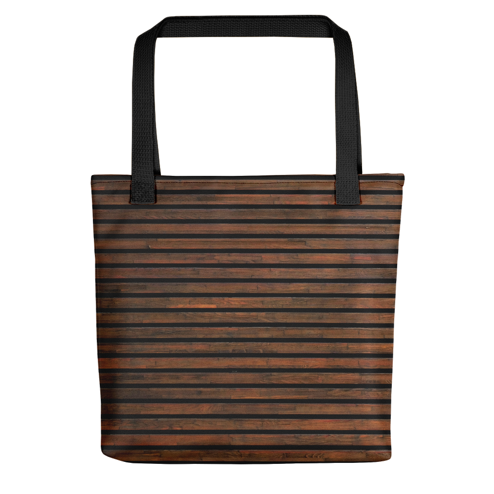 Default Title Horizontal Brown Wood Print Tote Bag by Design Express