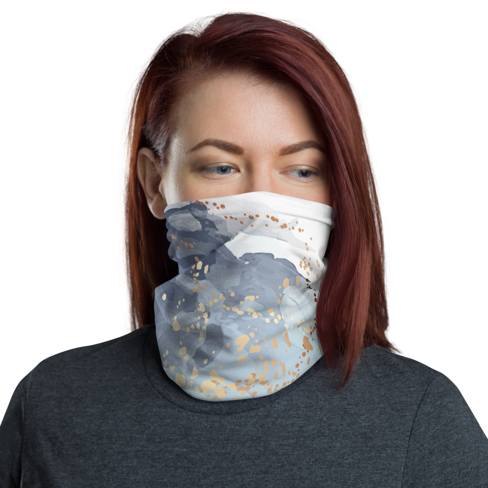 Default Title Soft Blue Gold Neck Gaiter by Design Express