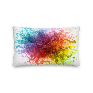 20×12 Rainbow Paint Splash Premium Pillow by Design Express