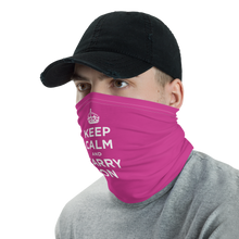 Magenta Keep Calm & Carry On Neck Gaiter Masks by Design Express