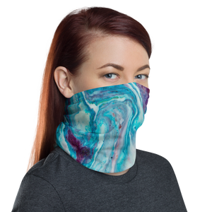 Blue Multicolor Marble Neck Gaiter Masks by Design Express