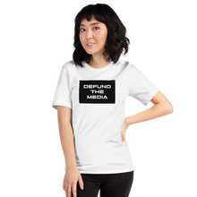 XS Defund The Media Rectangular Unisex White T-Shirt by Design Express