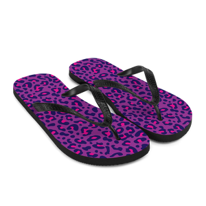 Purple Leopard Print Flip-Flops by Design Express