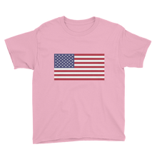 CharityPink / XS United States Flag "Solo" Youth Short Sleeve T-Shirt by Design Express