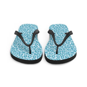 Teal Leopard Print Flip-Flops by Design Express