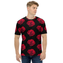 XS Charming Red Rose Large Pattern Men's T-shirt by Design Express