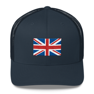 Navy United Kingdom Flag "Solo" Trucker Cap by Design Express