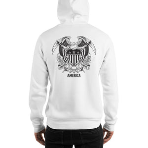 United States Of America Eagle Illustration Backside Hooded Sweatshirt by Design Express