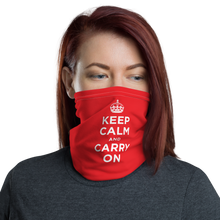 Default Title Red Keep Calm & Carry On Face & Neck Gaiter Masks by Design Express