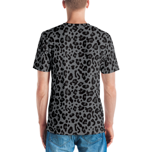 Grey Leopard Print Men's T-shirt by Design Express