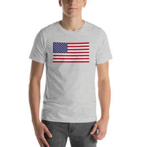 Athletic Heather / S United States Flag "Solo" Short-Sleeve Unisex T-Shirt by Design Express