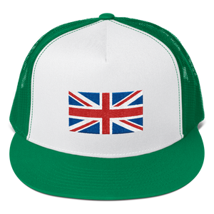 Kelly/ White/ Kelly United Kingdom Flag "Solo" Trucker Cap by Design Express