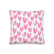 18×18 Pink Heart Pattern Premium Pillow by Design Express