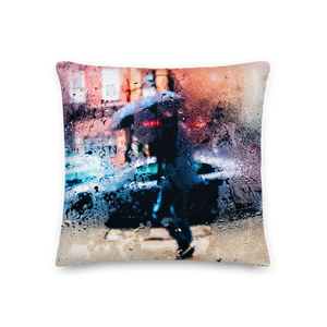 Rainy Blury Square Premium Pillow by Design Express