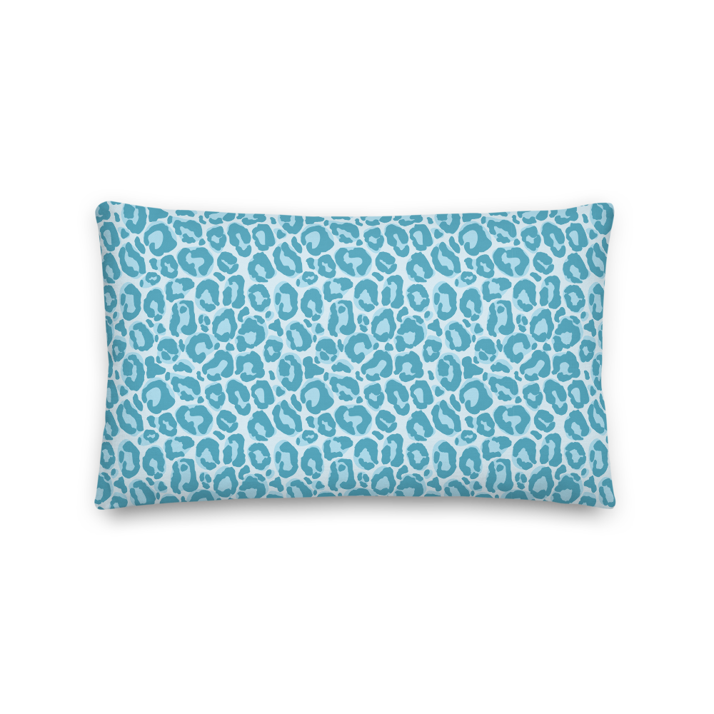 20×12 Teal Leopard Print Premium Pillow by Design Express