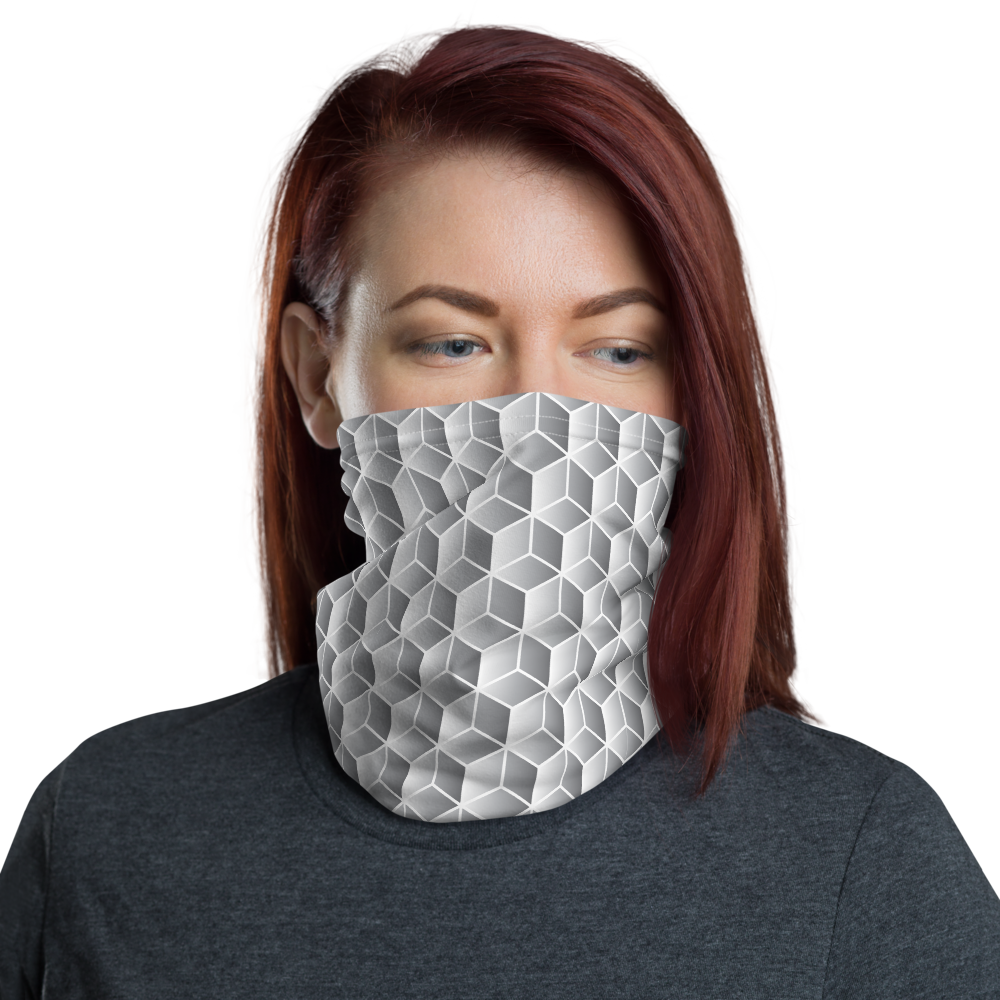 Default Title Diamond Grey Gradient Block Pattern Neck Gaiter Masks by Design Express