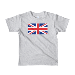 Heather Grey / 2yrs United Kingdom Flag "Solo" Short sleeve kids t-shirt by Design Express