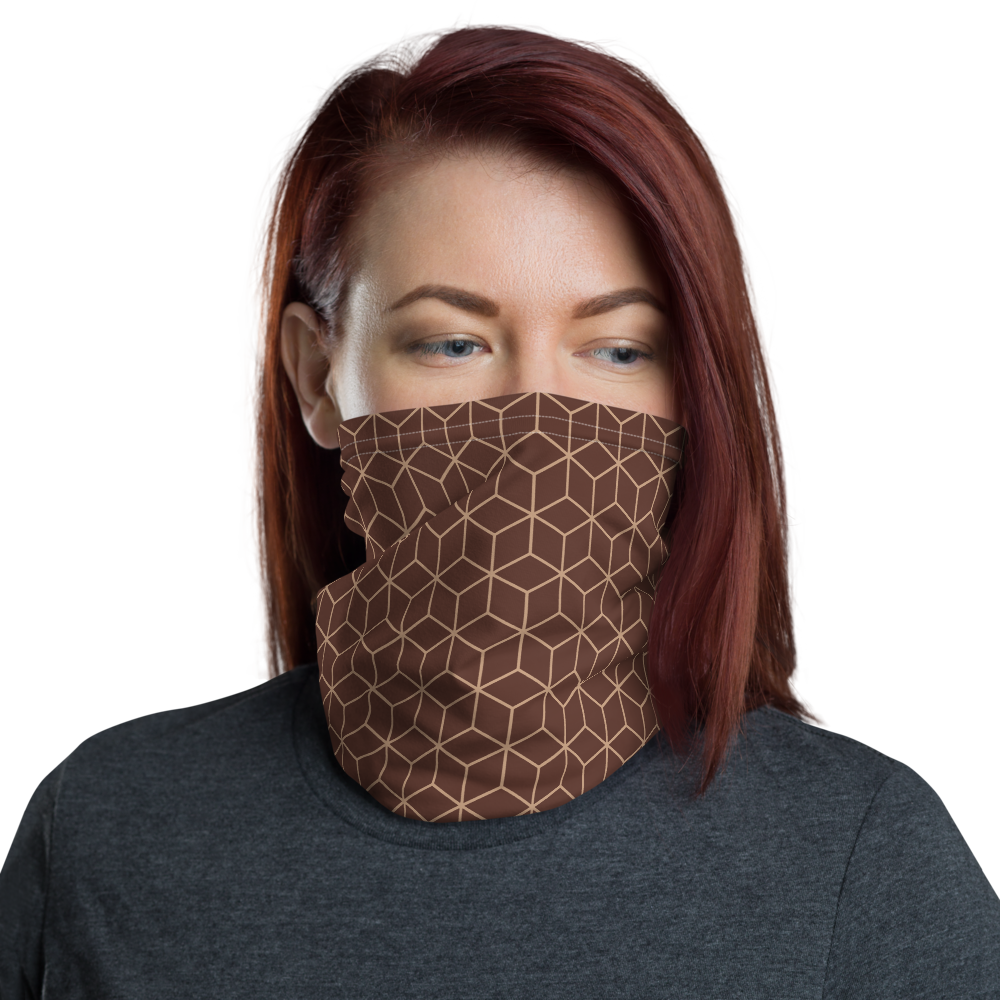 Default Title Diamond Brown Pattern Neck Gaiter Masks by Design Express