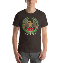 Brown / S USA Eagle Illustration Short-Sleeve Unisex T-Shirt by Design Express